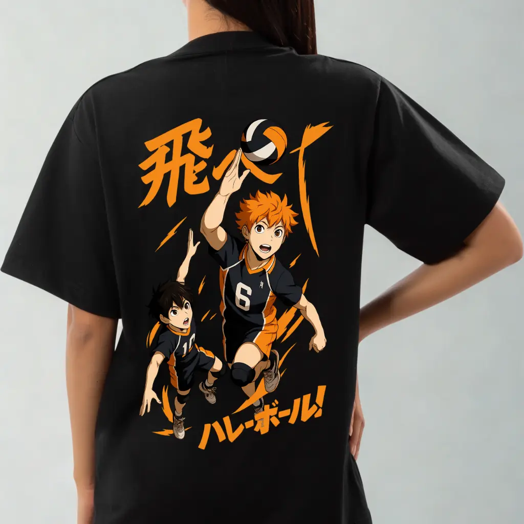 Skybound Spike – Oversized Volleyball Anime-inspired Premium Oversized T-Shirt