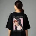 Sassy & Classy Girl Graphic Tee – Chic Oversized White T-Shirt for Women