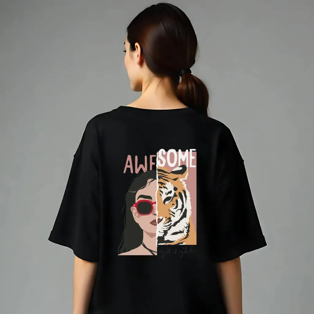 Awesome Get It Girl” Oversized T-Shirt – Fierce & Stylish Streetwear for Women