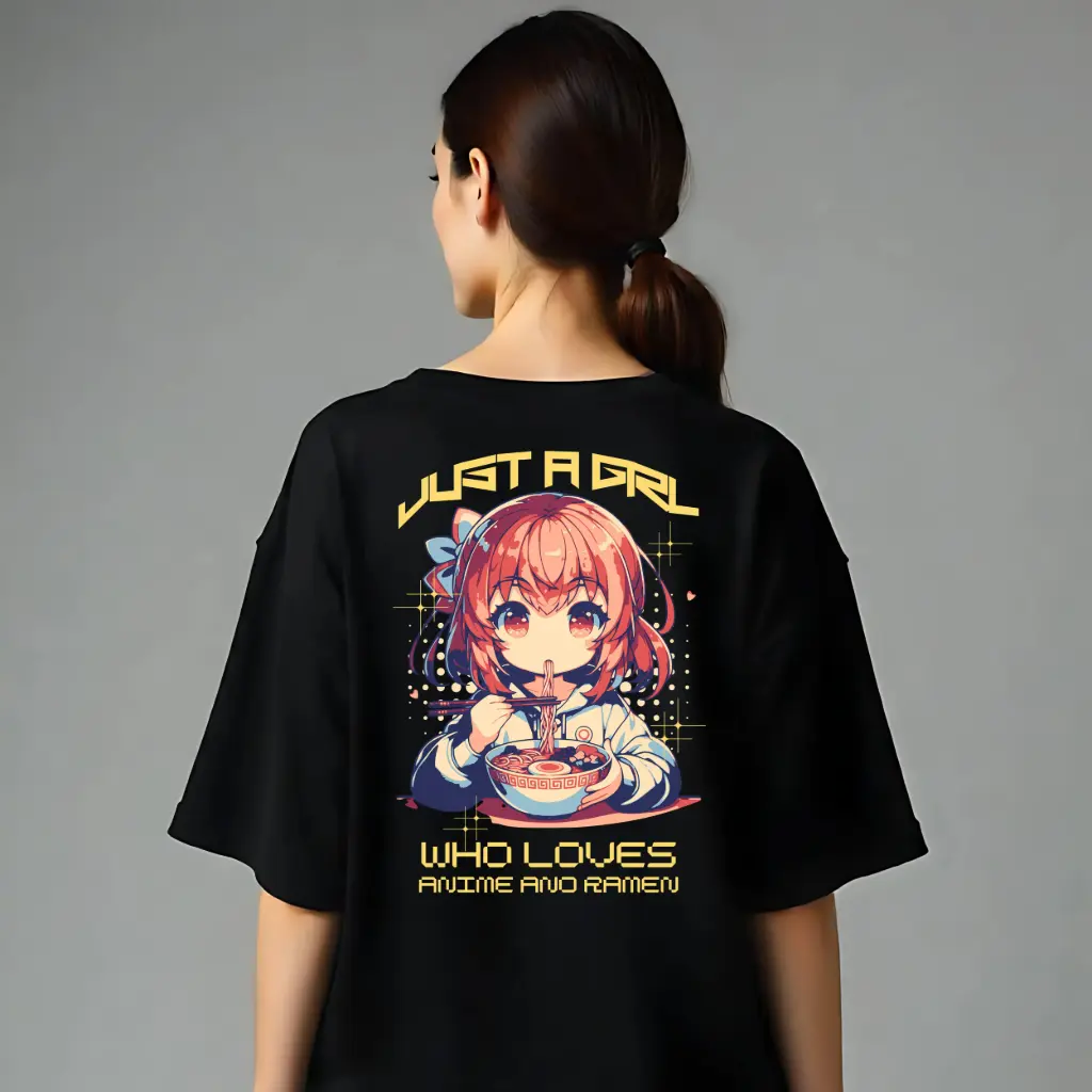 Oversized T-shirt for Girl's Who Loves Anime and Ramen