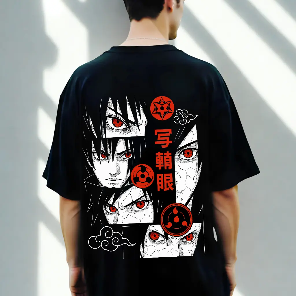 Crimson Vision Elite – Anime Inspired Premium Oversized T-Shirt