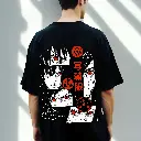 Crimson Vision Elite – Anime Inspired Premium Oversized T-Shirt