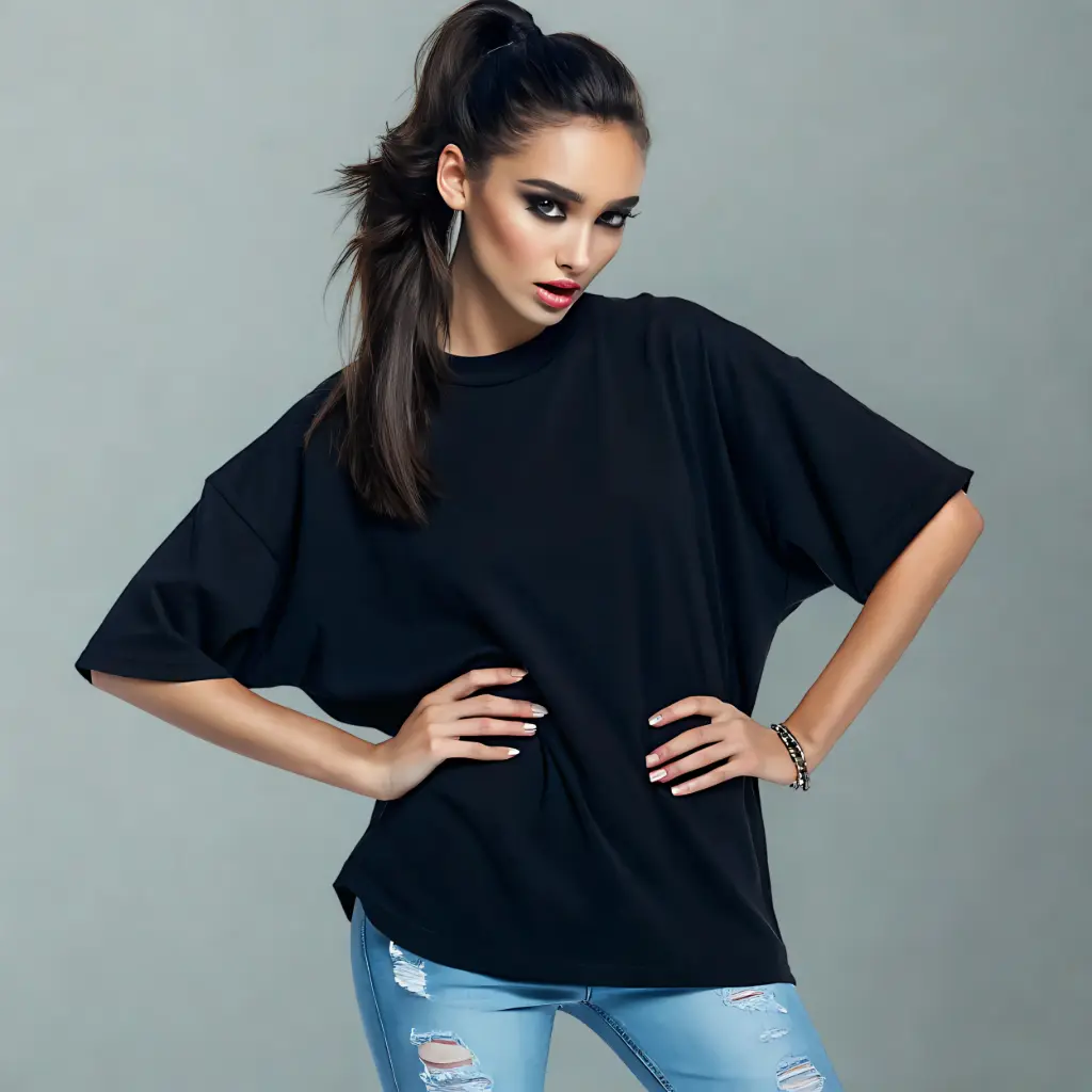 Plain Black Oversized t-shirt for Women