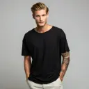 Plain Black Oversized Tee for Men