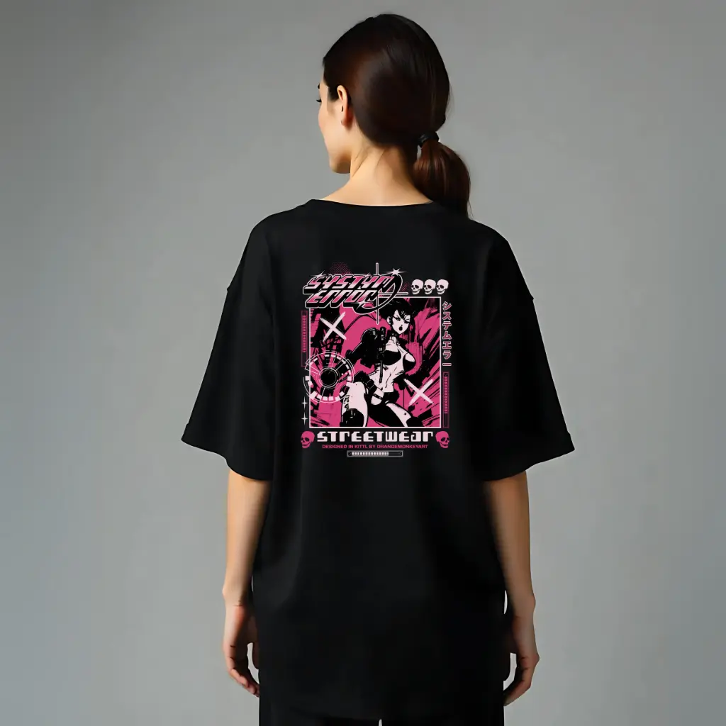 Neo-Tokyo Glitch Oversized Streetwear Tee