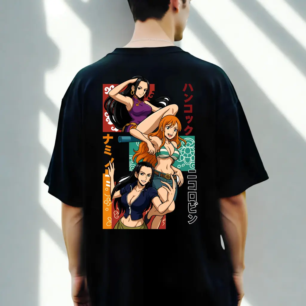 Anime Femme Trio Anime-inspired Premium Oversized T-Shirt