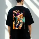 Anime Femme Trio Anime-inspired Premium Oversized T-Shirt