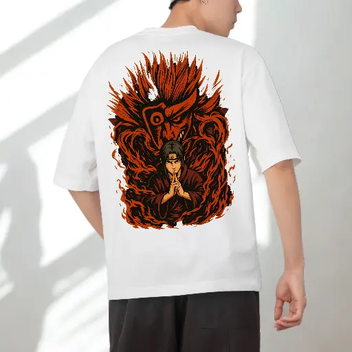 Shadow Fire Warrior –  Anime-Inspired Premium Cotton T-Shirt