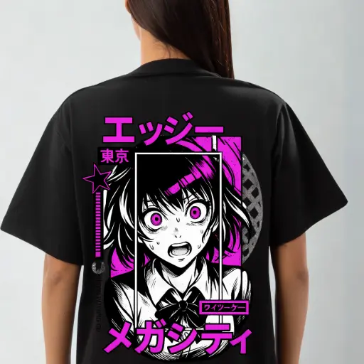 Panic Pulse – Tokyo Horrorcore Anime-inspired Premium Oversized T-Shirt