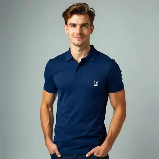 Navy Blue Polo Shirt – Minimalist Streetwear Echo Layers Edition