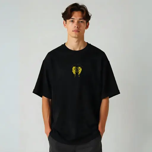 Happy Nation Melting Skull Graphic T-Shirt – Edgy Streetwear Oversized Tee
