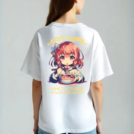 Oversized T-shirt for Girl's Who Loves Anime and Ramen