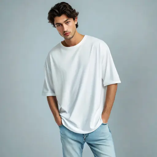 Plain White Oversized Tee for Men