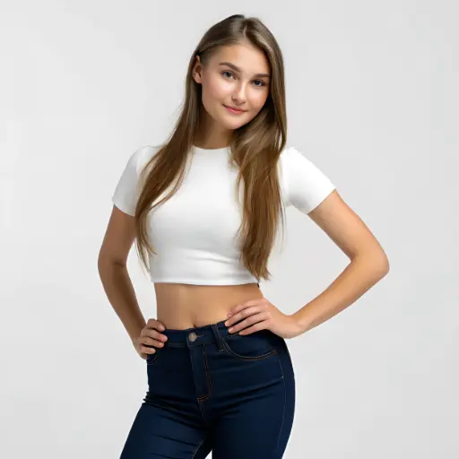Plain White Crop-top for Women